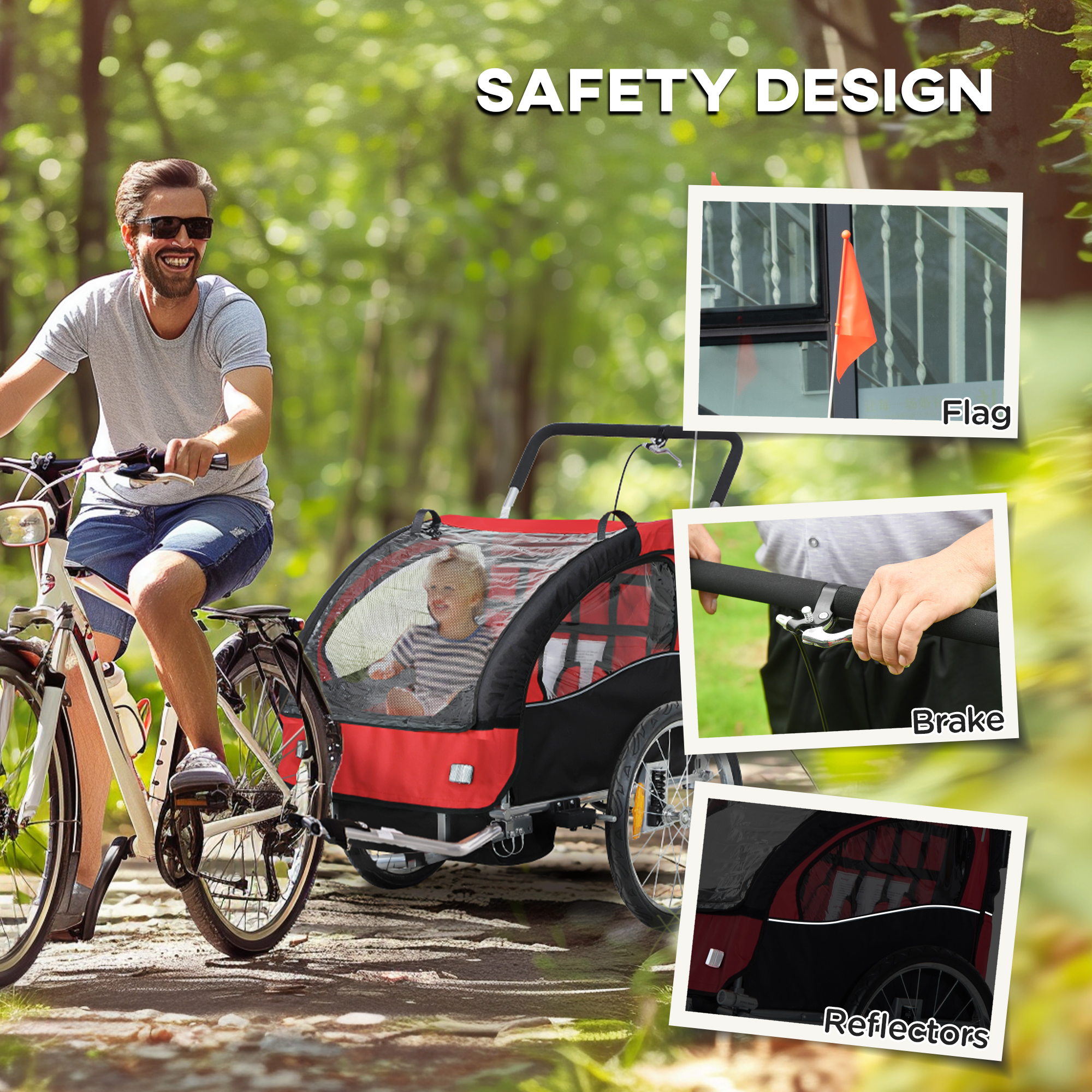 2-Seat Elite 360 Swivel Bike Trailer for Kids